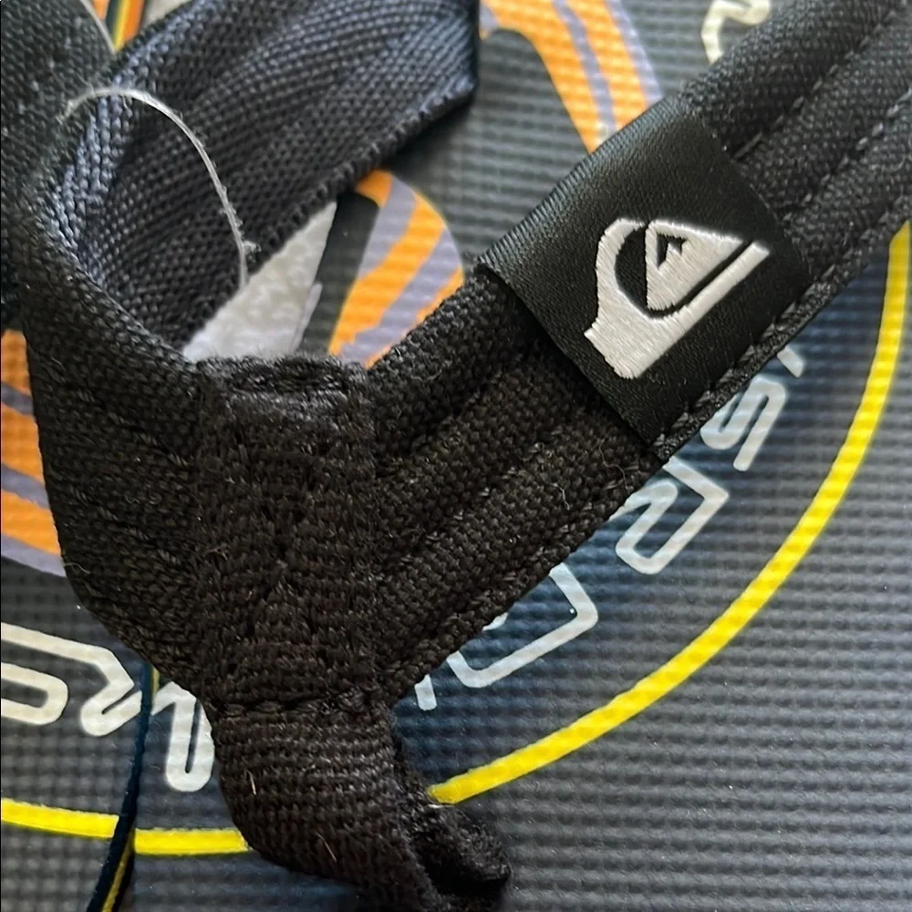 Quiksilver Black and Yellow Flip Flops